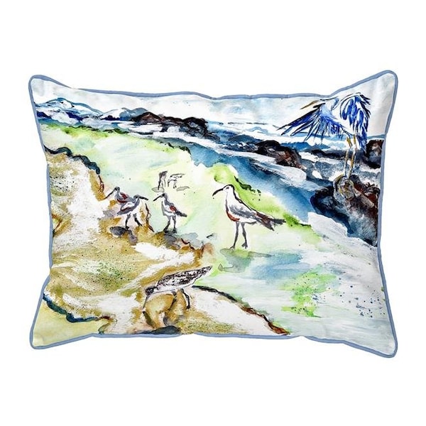 Betsy Drake Betsy Drake HJ822 16 x 20 in. Sandpipers & Heron Large Pillow - HJ822