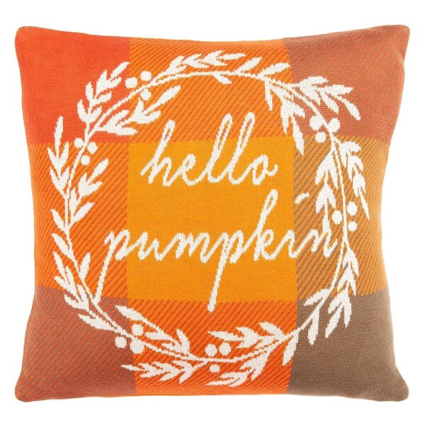 Safavieh 18 x 18 in. Hello Pumpkin Pillow, Orange - HOL3213A-1818