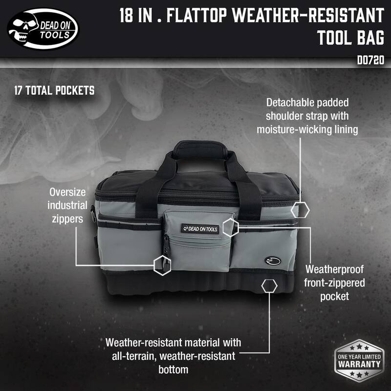 DEAD ON TOOLS 18 in. FlatTop Weather Resistant Tool Bag - DO720