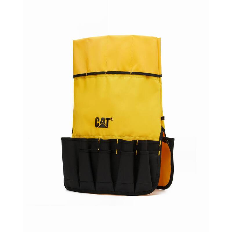 CAT Tool storage, 18 in., 26 pockets , Black and yellow, 600-D Polyester ,Bucket Organizer, Fits most 5 Gal. buckets - 84704