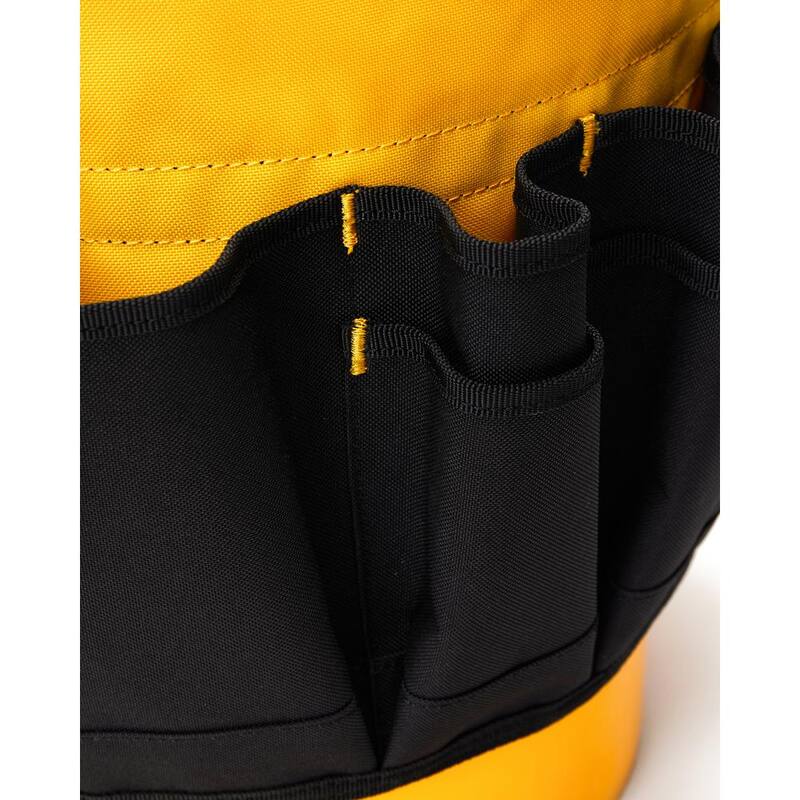 CAT Tool storage, 18 in., 26 pockets , Black and yellow, 600-D Polyester ,Bucket Organizer, Fits most 5 Gal. buckets - 84704