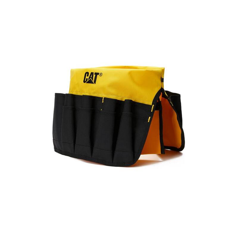 CAT Tool storage, 18 in., 26 pockets , Black and yellow, 600-D Polyester ,Bucket Organizer, Fits most 5 Gal. buckets - 84704