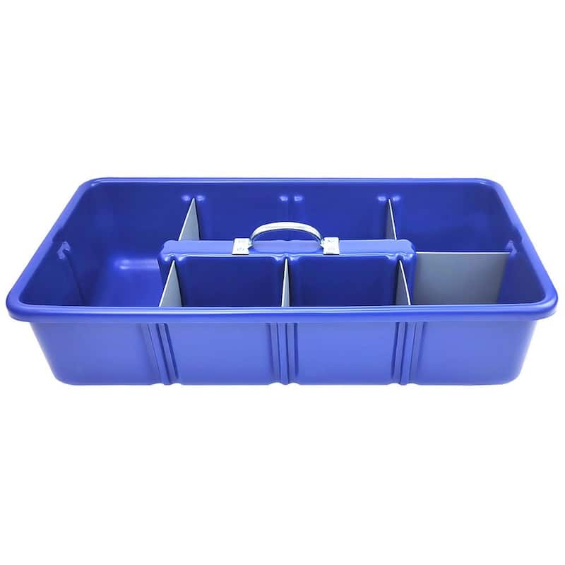 AMERICAN BUILT PRO Professional Grade 25 in. Blue Polyethylene Tote Tray with 6-Dividers - T1075BLUP1