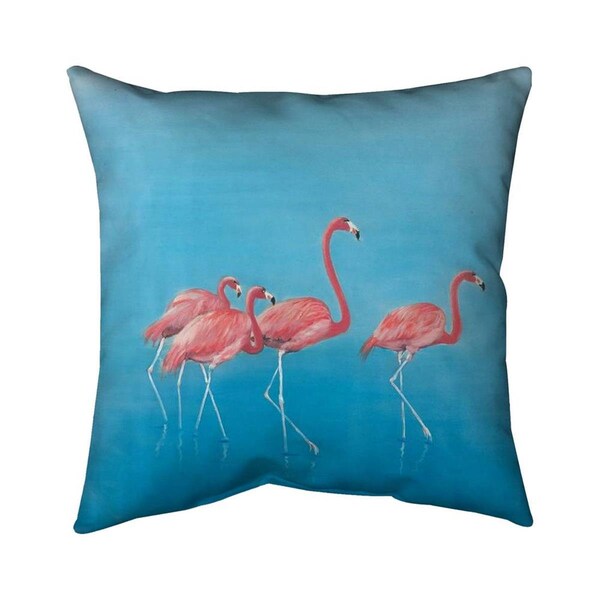 Fondo 20 x 20 in. Four Flamingos-Double Sided Print Indoor Pillow - FO2795774