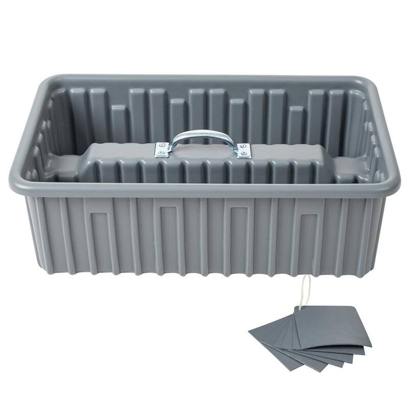 AMERICAN BUILT PRO Professional Grade 22 in. Gray Polyethylene Saddle Tray with 6-Dividers and Lid - T1065P1