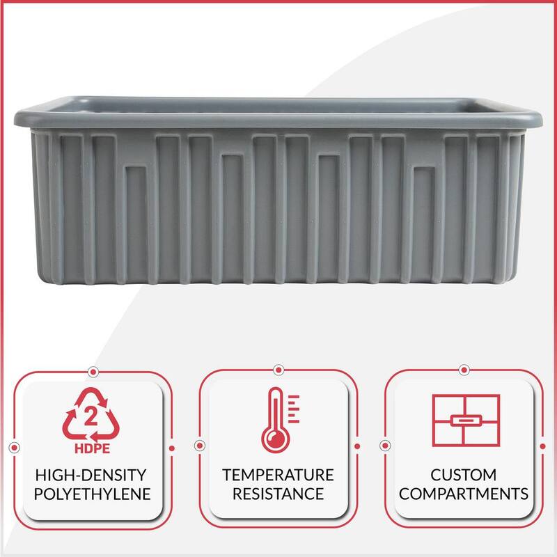 AMERICAN BUILT PRO Professional Grade 22 in. Gray Polyethylene Saddle Tray with 6-Dividers and Lid - T1065P1