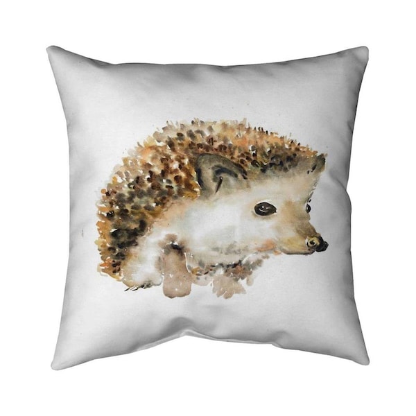 Fondo 20 x 20 in. Watercolor Hedgehog-Double Sided Print Indoor Pillow - FO2772677