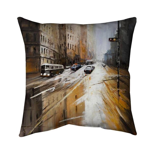Fondo 26 x 26 in. Abstract City Street-Double Sided Print Indoor Pillow - FO2790698