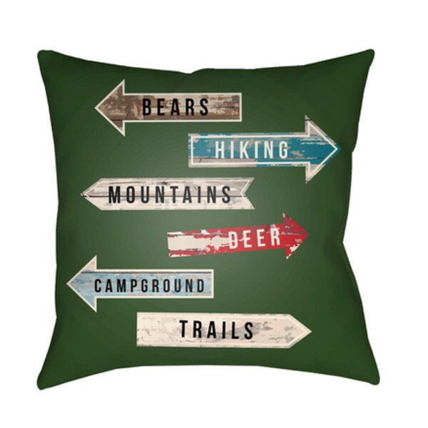Artistic Weavers Lodge Cabin Compass Poly Filled Pillow - 16 x 16 in. - LGCB2072-1616