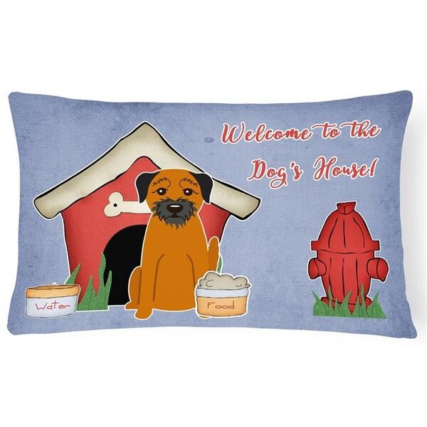 Carolines Treasures Carolines Treasures BB2793PW1216 Dog House Collection Border Terrier Canvas Fabric Decorative Pillow - BB2793PW1216