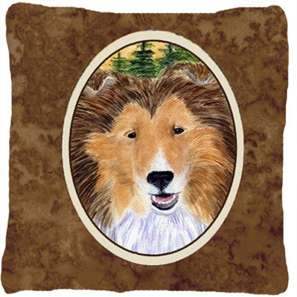 Carolines Treasures Carolines Treasures SS8141PW1414 Sheltie Indoor & Outdoor Fabric Decorative Pillow - SS8141PW1414
