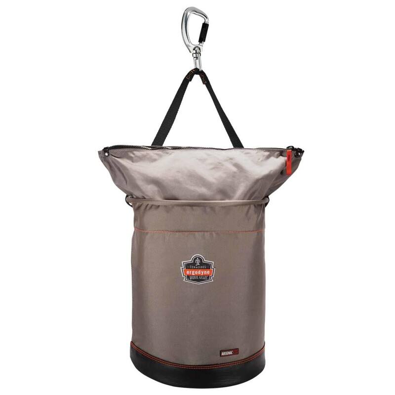 Ergodyne Arsenal 16 in. XL Nylon Hoist Bucket Tool Bag - Swiveling Carabiner, Zipper Top - 5976