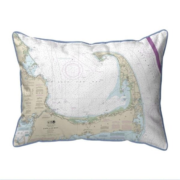 Betsy Drake Betsy Drake HJ13246 16 x 20 in. Cape Cod Bay; MA Nautical Map Large Corded Indoor & Outdoor Pillow - HJ13246