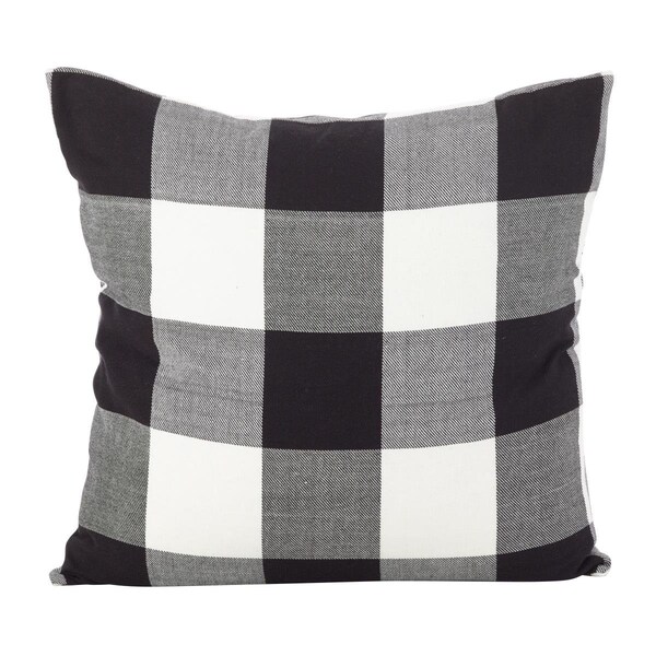 Rlm Distribution 20 in. Buffalo Check Plaid Design Cotton Throw Pillow Cover Black - HO3195467