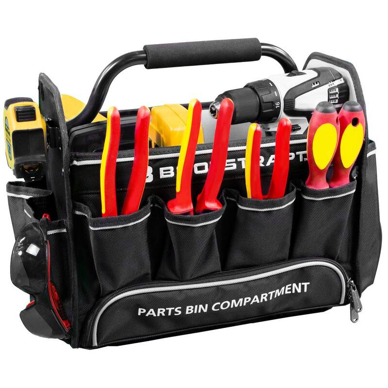 BOOTSTRAPT 15 in. Contractor's Tote Bag with Integrated Parts Bin Compartment - 006-505