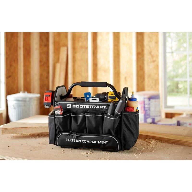 BOOTSTRAPT 15 in. Contractor's Tote Bag with Integrated Parts Bin Compartment - 006-505