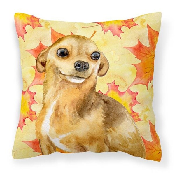 Carolines Treasures Carolines Treasures BB9919PW1818 Chihuahua Fall Fabric Decorative Pillow - BB9919PW1818