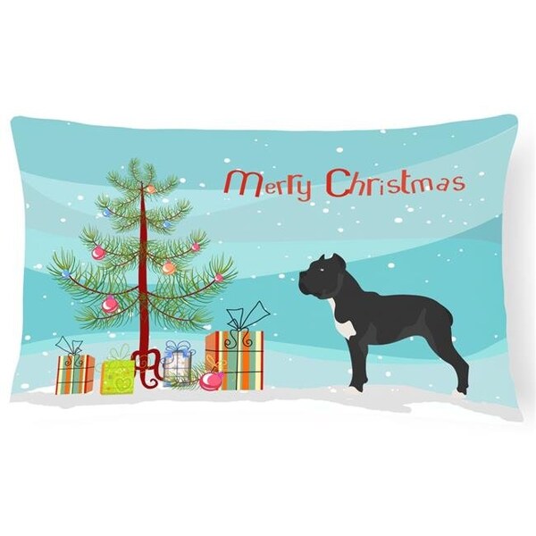 Carolines Treasures Carolines Treasures BB8507PW1216 Cane Corso Christmas Canvas Fabric Decorative Pillow - BB8507PW1216