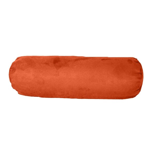 Homeroots 8 x 20 in. Zippered Microsuede Solid Color Bolster Pillow, Burnt Orange - 478977