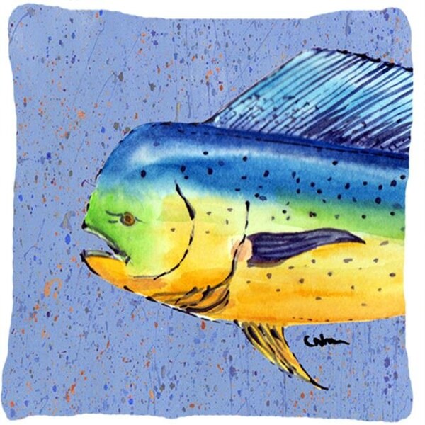 Carolines Treasures Carolines Treasures 8521PW1414 Dolphin Mahi Mahi Indoor & Outdoor Fabric Decorative Pillow - 8521PW1414