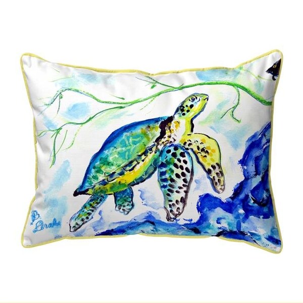 Betsy Drake Betsy Drake HJ833 16 x 20 in. Yellow Sea Turtle Large Pillow - HJ833