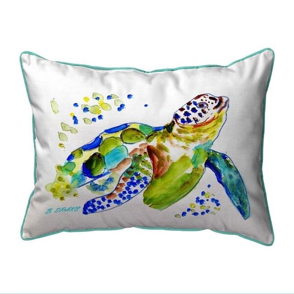Betsy Drake Betsy Drake SN1170 11 x 14 in. Baby Sea Turtle Indoor & Outdoor Pillow; Small - SN1170