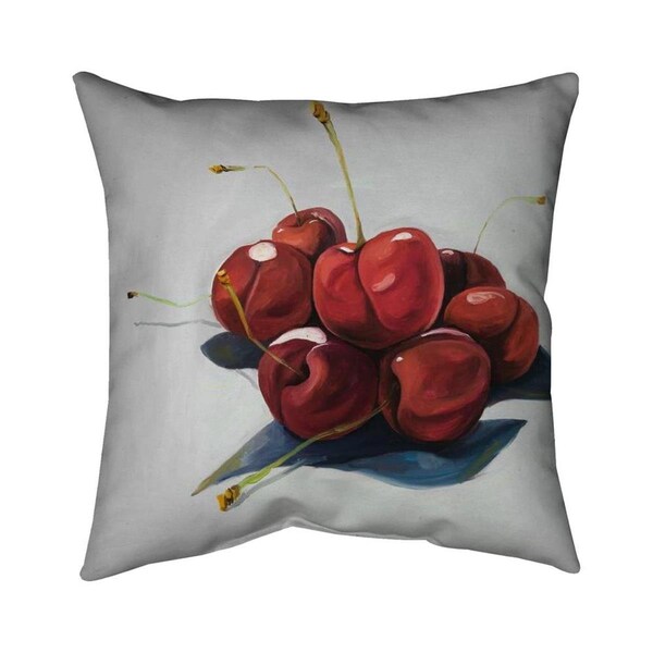 Begin Home Decor 26 x 26 in. Pile of Cherries-Double Sided Print Indoor Pillow - 5541-2626-GA101
