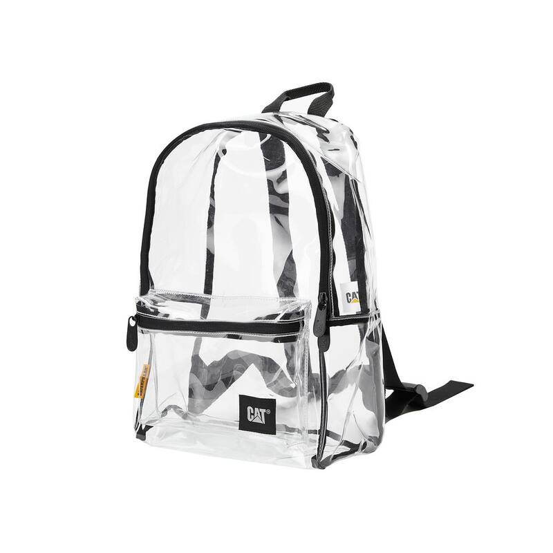 CAT Soft bag , 10 in., 2 pockets, Transparency,100% clear PVC , Backpack, Large capacity ample storage space, Easy clean - 84728