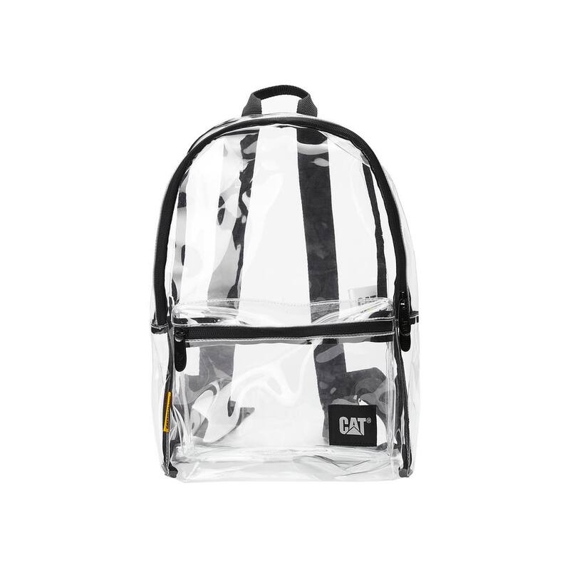 CAT Soft bag , 10 in., 2 pockets, Transparency,100% clear PVC , Backpack, Large capacity ample storage space, Easy clean - 84728