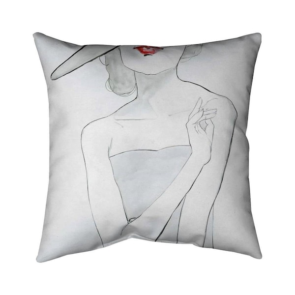 Fondo 20 x 20 in. Woman with Hat-Double Sided Print Indoor Pillow - FO2774176
