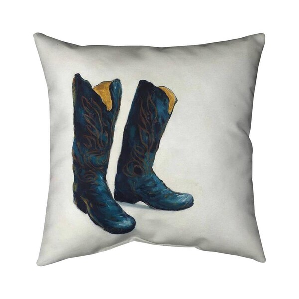 Fondo 26 x 26 in. Leather Cowboy Boots-Double Sided Print Indoor Pillow - FO2801049