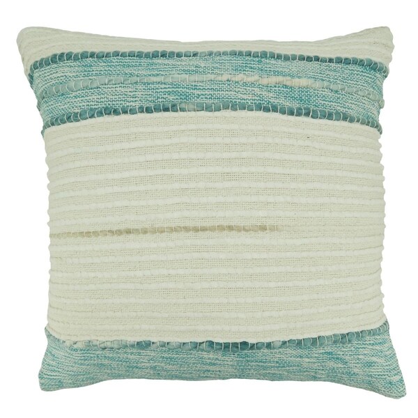 Rlm Distribution 20 in. Poly Filled Striped Throw Square Pillow Aqua - HO3206209