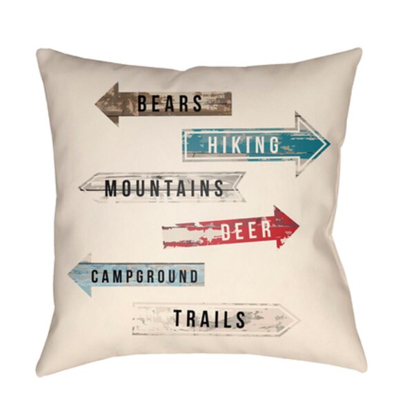 Artistic Weavers Lodge Cabin Compass Poly Filled Pillow - 22 x 22 in. - LGCB2073-2222