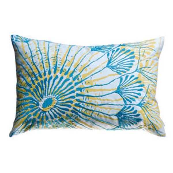 Manmade Water 13 in. x 20 in. Pillow - Blue-Mustard - MA88395