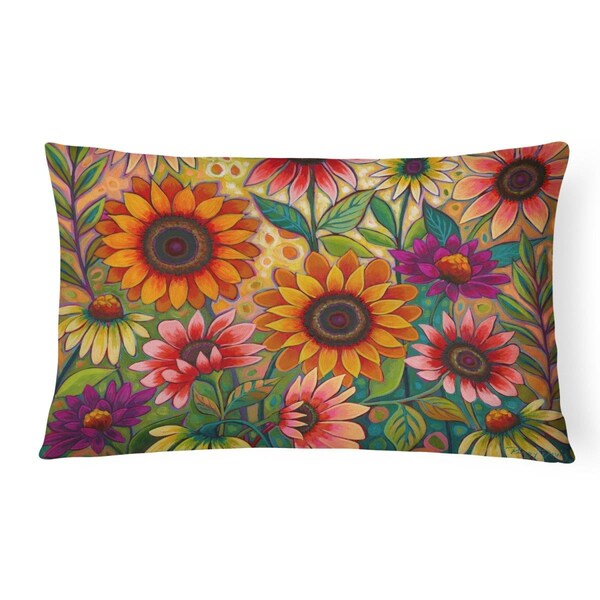 Jensendistributionservices 12 x 3 x 16 in. Fall Sunflower Surprise Canvas Fabric Decorative Pillow - MI1721329