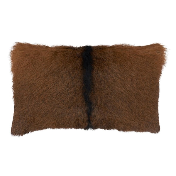 Rlm Distribution SARO  Goat Fur Throw Pillow - Brown - 12 x 20 in. - HO3765596