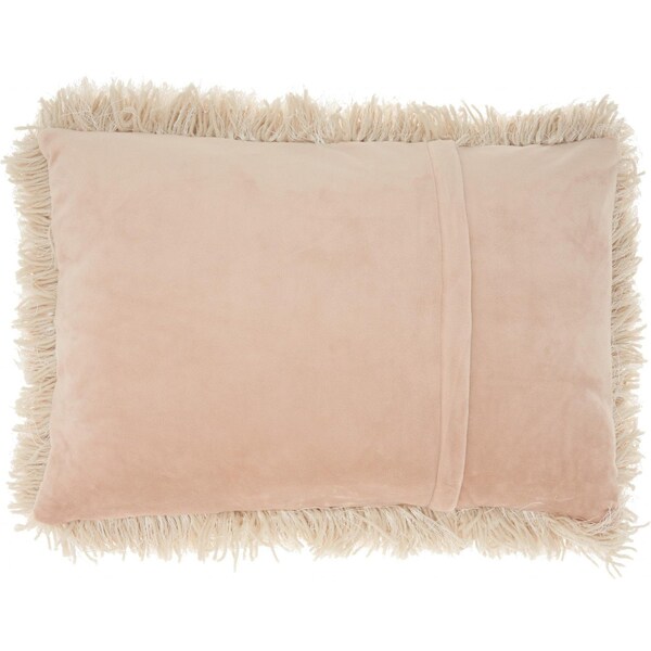 Homeroots 14 x 20 in. Beige Super Shaggy Throw Pillow - 386402
