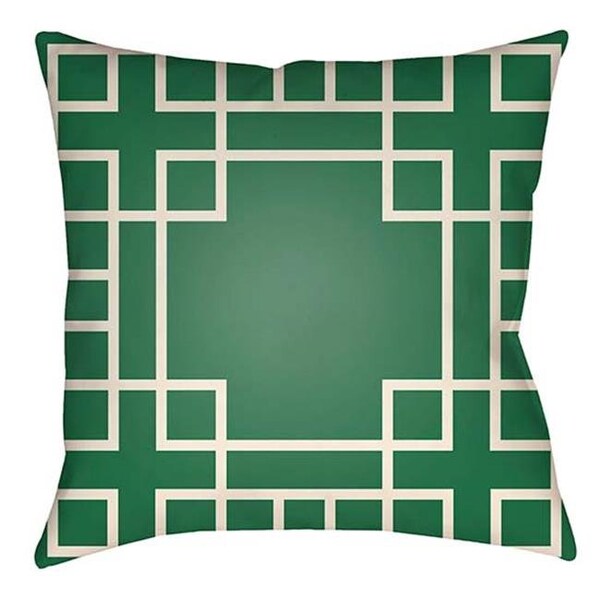 Artistic Weavers Artistic Weavers LTCH1136-1616 Litchfield Square Pillow; Kelly Green & Ivory - 16 x 16 in. - LTCH1136-1616