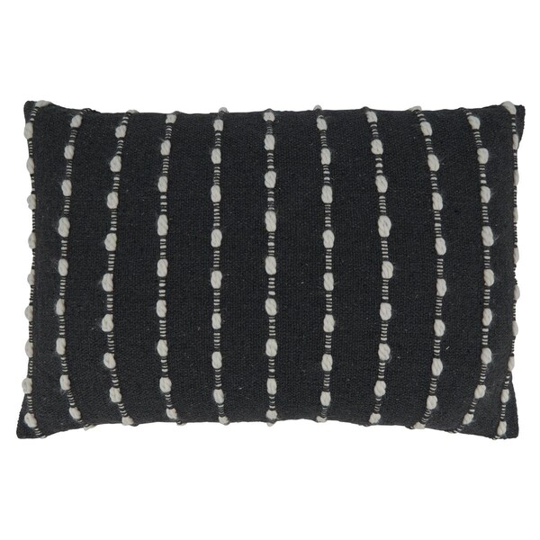 Rlm Distribution 16 x 24 in. Striped Oblong Pillow Cover Black - HO2658768