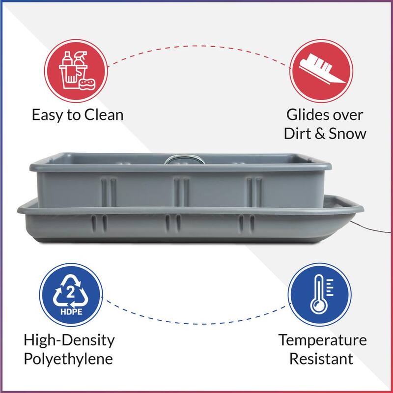 AMERICAN BUILT PRO Professional Grade 29 in. Gray Polyethylene Tote Tray with 6-Dividers and Dirt Rider Tool Sled - T1075DRTT