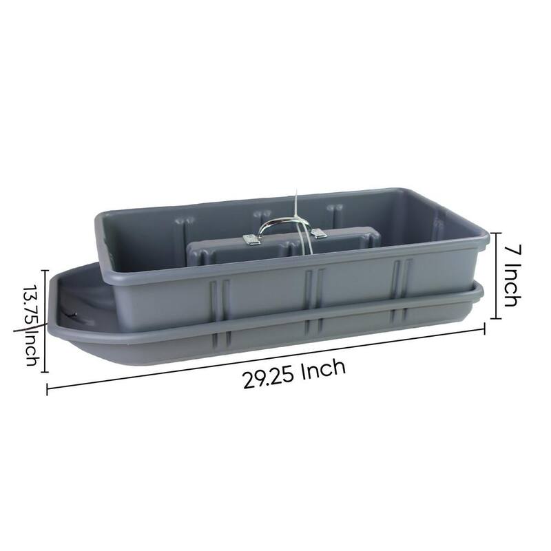 AMERICAN BUILT PRO Professional Grade 29 in. Gray Polyethylene Tote Tray with 6-Dividers and Dirt Rider Tool Sled - T1075DRTT