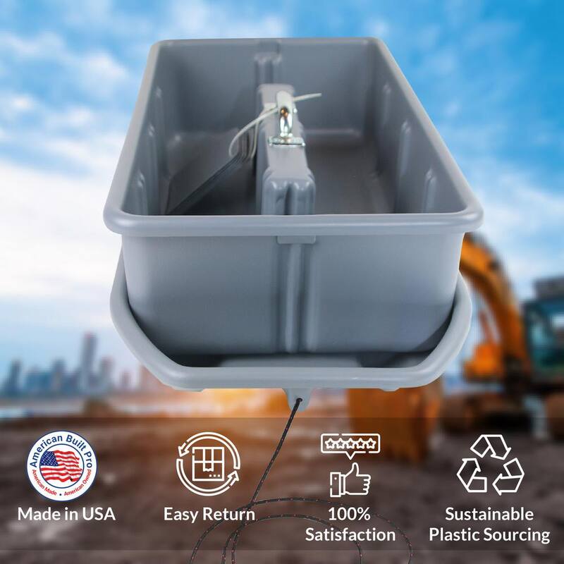 AMERICAN BUILT PRO Professional Grade 29 in. Gray Polyethylene Tote Tray with 6-Dividers and Dirt Rider Tool Sled - T1075DRTT