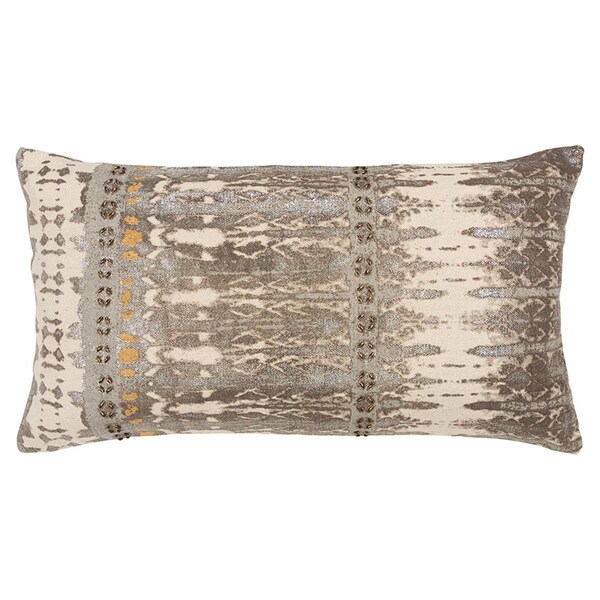 Palacedesigns Gray & Beige Tribal Distressed Lumbar Pillow - PA3102725