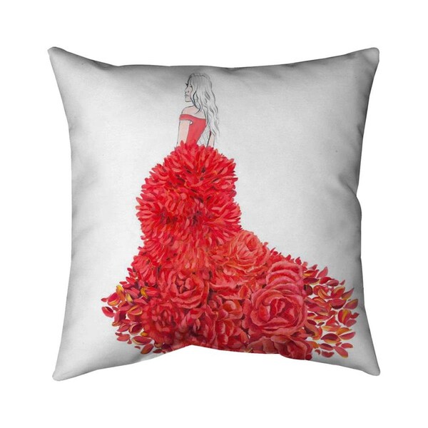 Fondo 20 x 20 in. Flower Dress-Double Sided Print Indoor Pillow - FO2772397