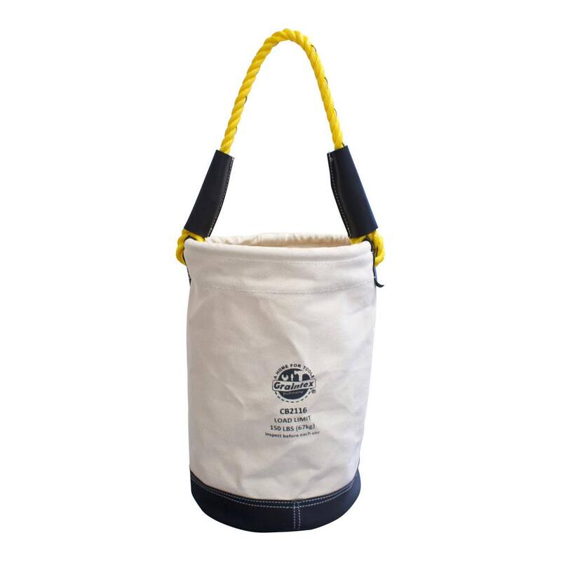 Graintex 12 in. 1 Pocket Utility Canvas Tool Bucket with Leather Bottom - CB2116