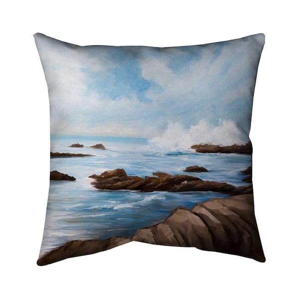 Begin Home Decor 20 x 20 in. Seaside Wave-Double Sided Print Indoor Pillow - 5541-2020-CO21