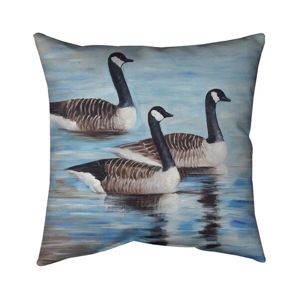 Fondo 26 x 26 in. Canada Geese In Water-Double Sided Print Indoor Pillow - FO2772081
