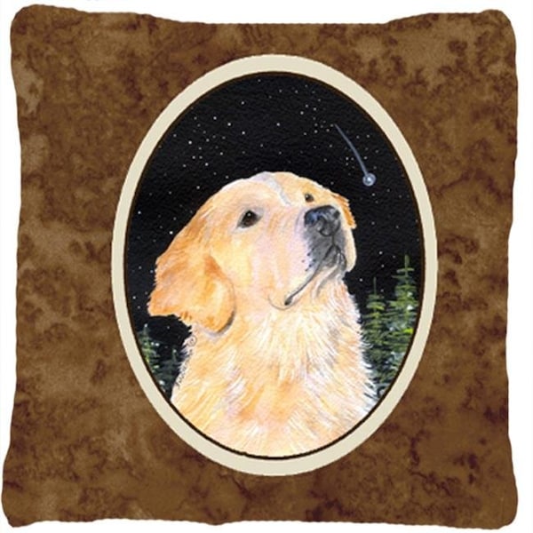 Carolines Treasures Carolines Treasures SS8480PW1414 Starry Night Golden Retriever Indoor & Outdoor Decorative Fabric Pillow - 14 x 14 in. - SS8480PW1414