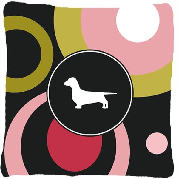 Carolines Treasures Carolines Treasures KJ1024PW1414 Dachshund Decorative Indoor & Outdoor Fabric Pillow - KJ1024PW1414