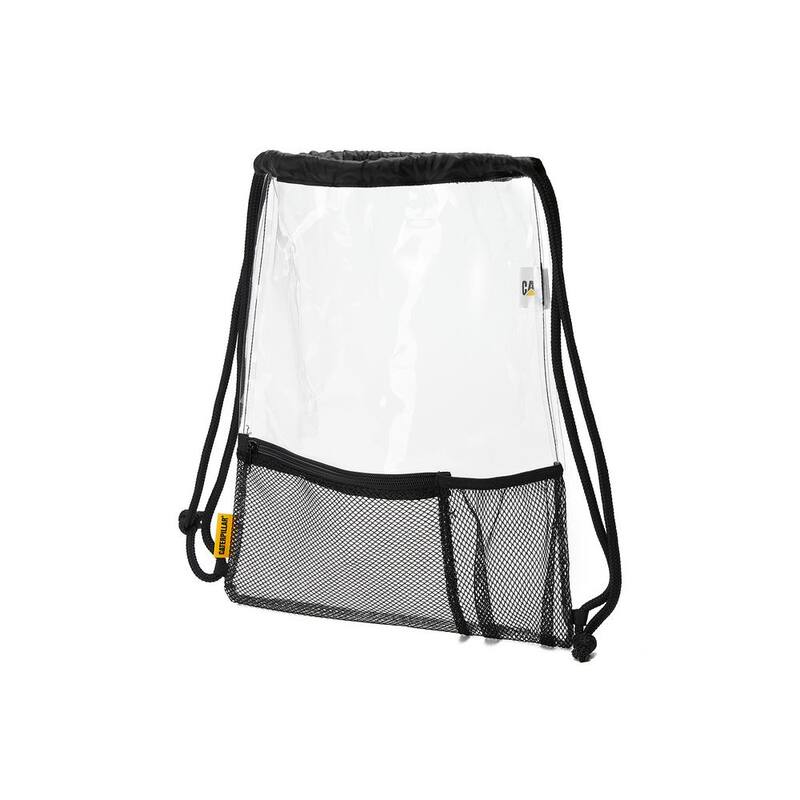 CAT Soft Bag, 13 in., 2 Pockets, Transparency, 100% Clear PVC, Drawstring Bag, Large Capacity, Easy Clean - 84729